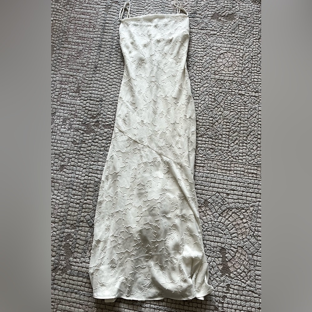 LOWEST PRICE! Cream Jacquard Elopement Wedding Dress Size 0